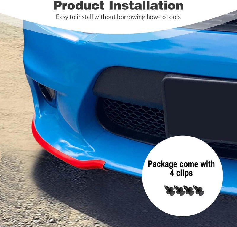 PDKLIN for Charger Front Bumper Lip Splitter Protector Cover Trim for 2015-2023 Dodge Charger Red Exterior Accessories 2pcs, Not for SXT/Widebody - Image 4